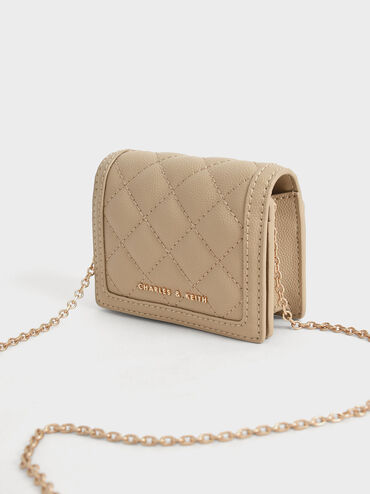 Micaela Quilted Card Holder, Sand, hi-res