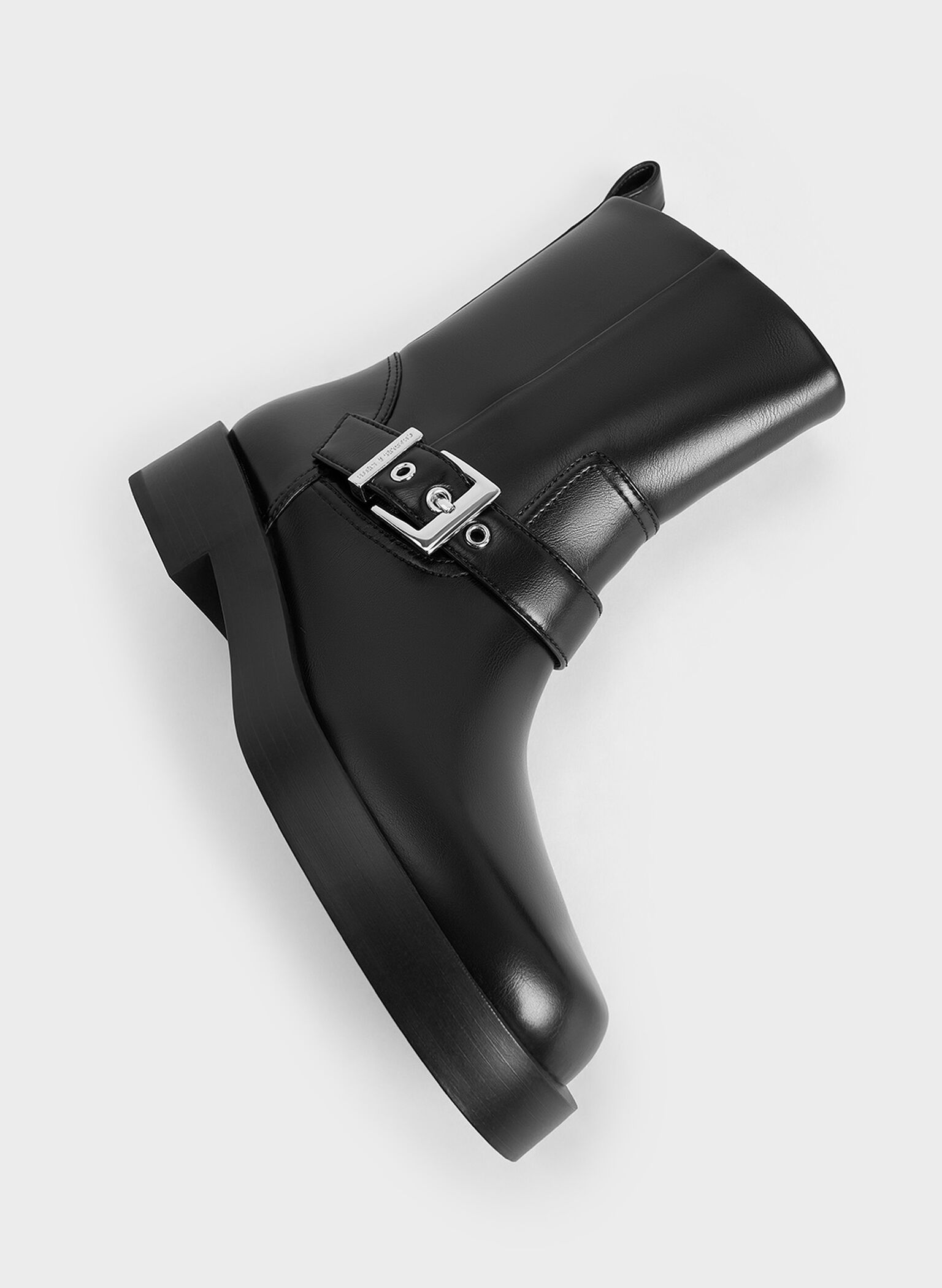 Botas moteras con hebilla, Negro, hi-res