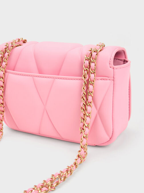 Pink Bead Handle Heart Evening Bag - CHARLES & KEITH International