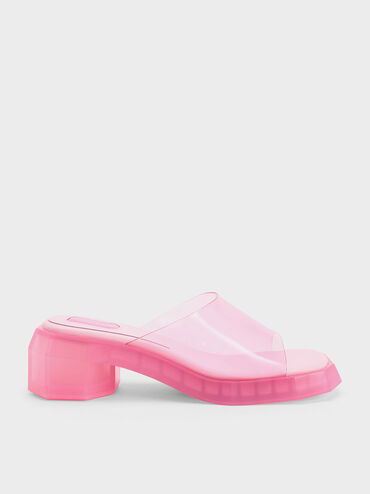 Fia See-Through Geometric Mules, Light Pink, hi-res