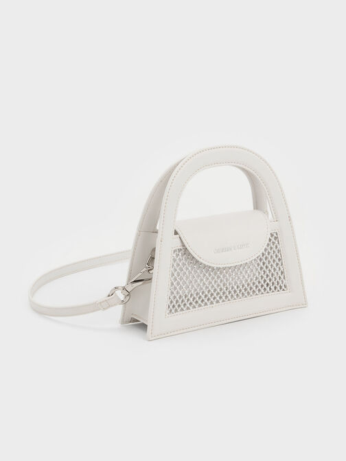 Este Crystal-Embellished Top Handle Bag, White, hi-res