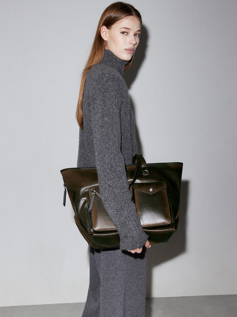 Thora Canvas Multi-Pocket Tote Bag, Multi, hi-res