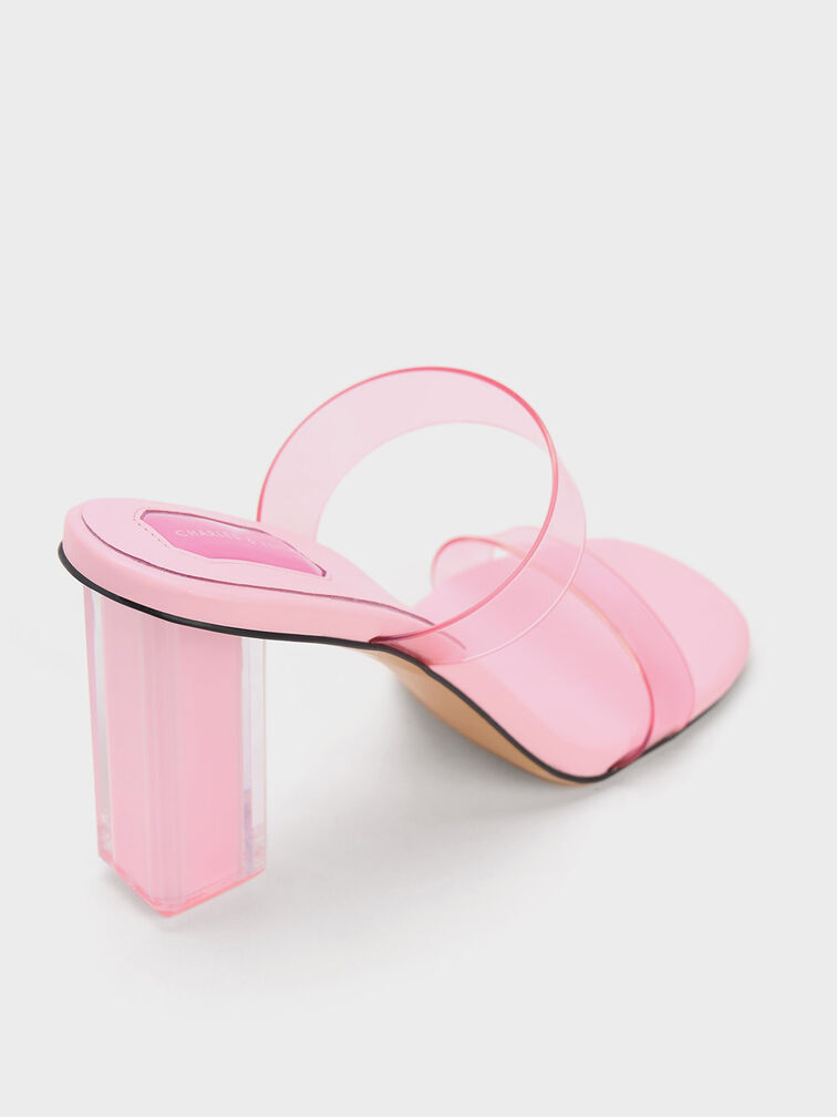 Fia Geometric Heel Mules, Light Pink, hi-res