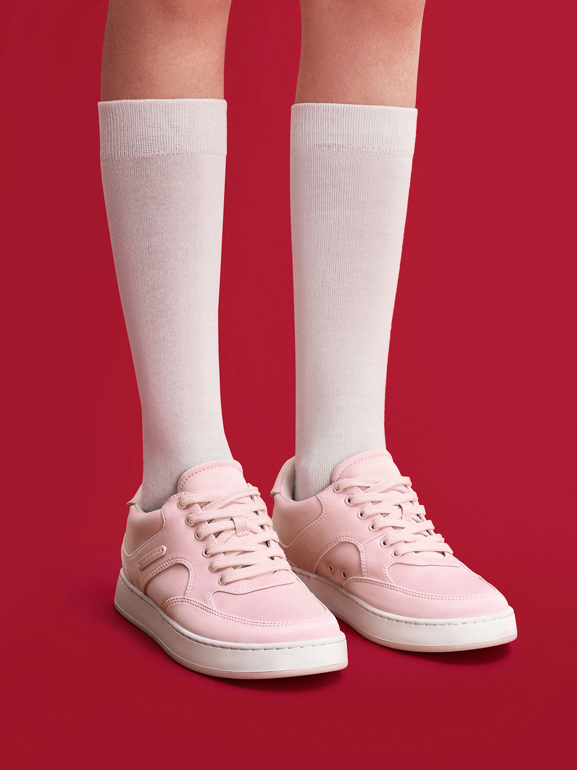 Satin Low Top Sneakers Pink