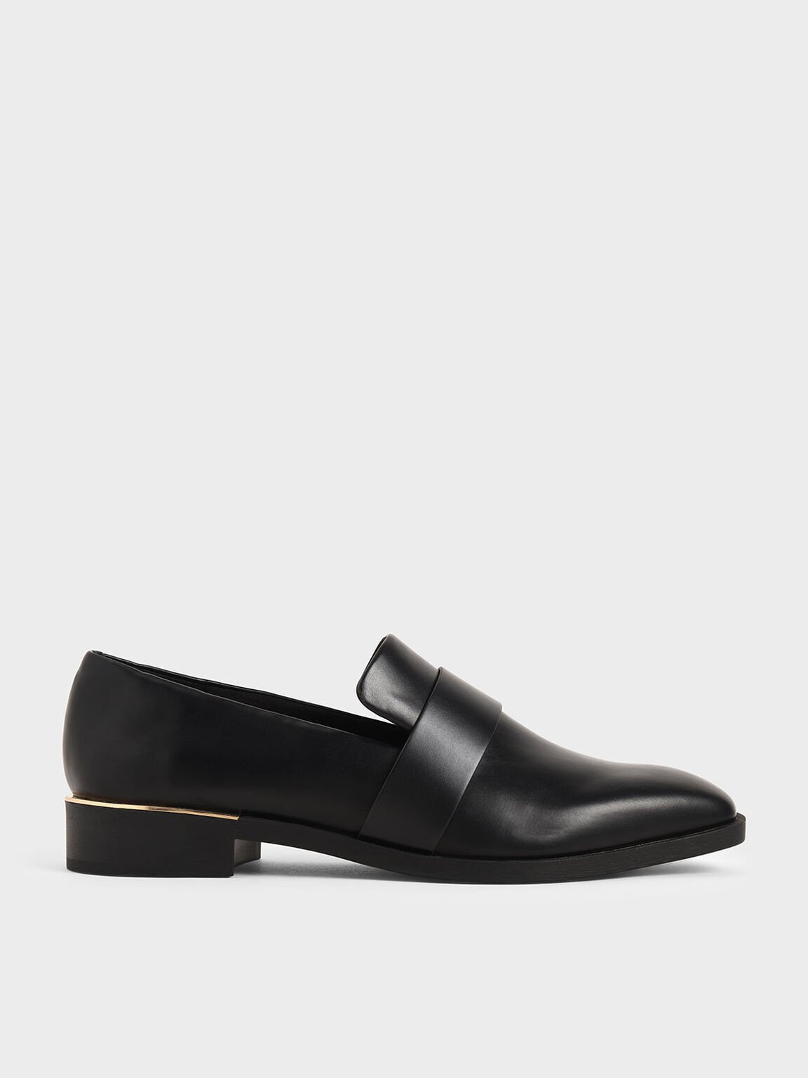 Black Square Toe Penny Loafers | CHARLES & KEITH SG