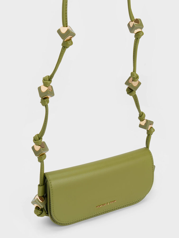 Cube Knotted Elongated Crossbody Bag, Pistachio, hi-res