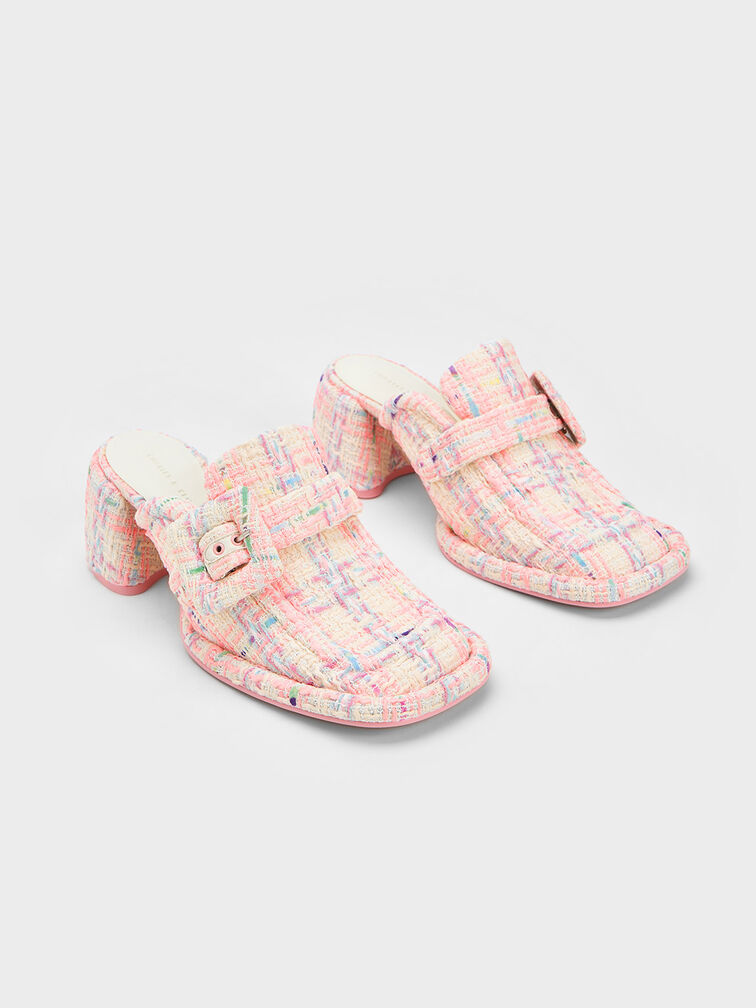 Sinead Tweed Buckled Loafer Mules, Multi, hi-res