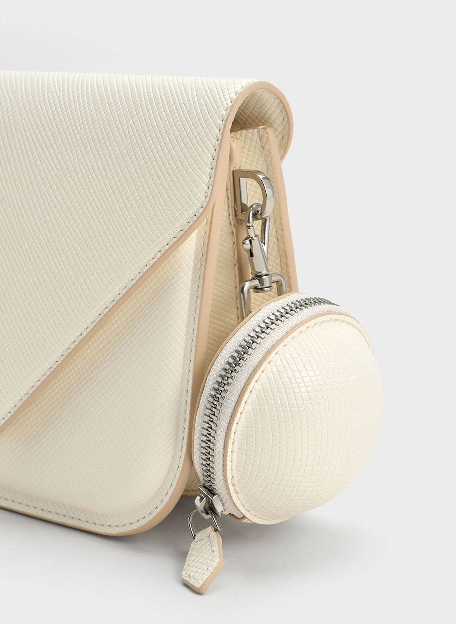 Cream Kay Front Flap Crossbody Bag CHARLES & KEITH AE