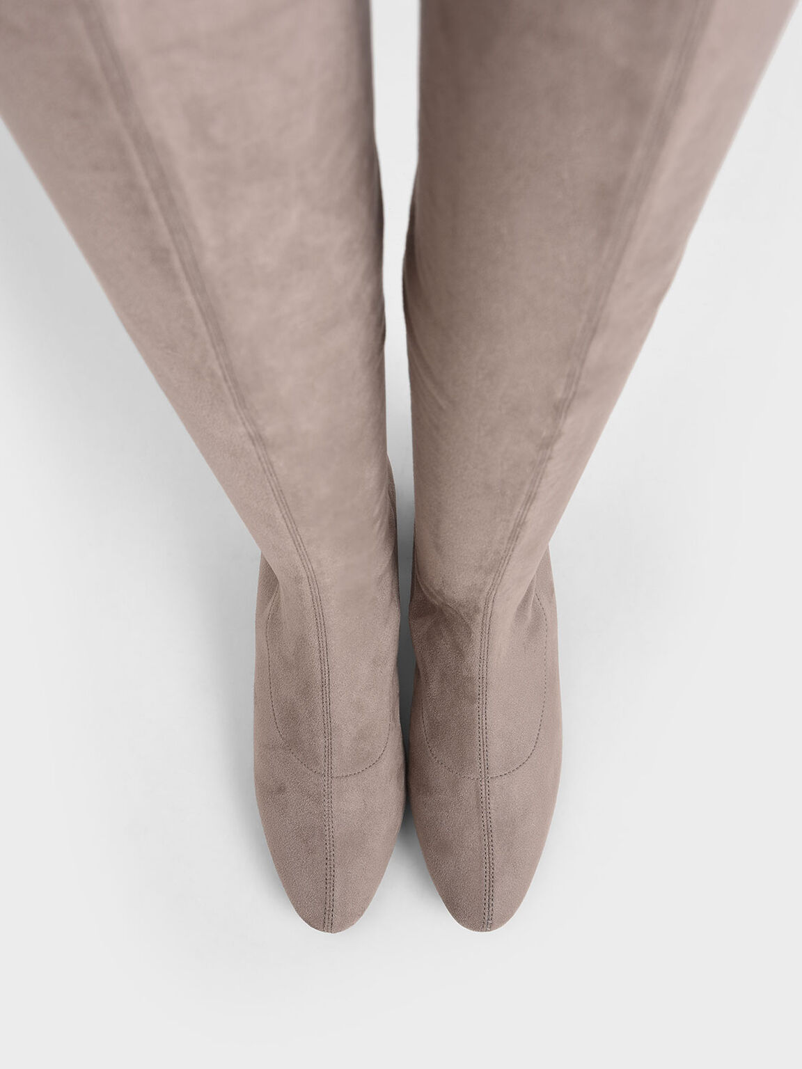 Textured Thigh High Boots, Taupe, hi-res