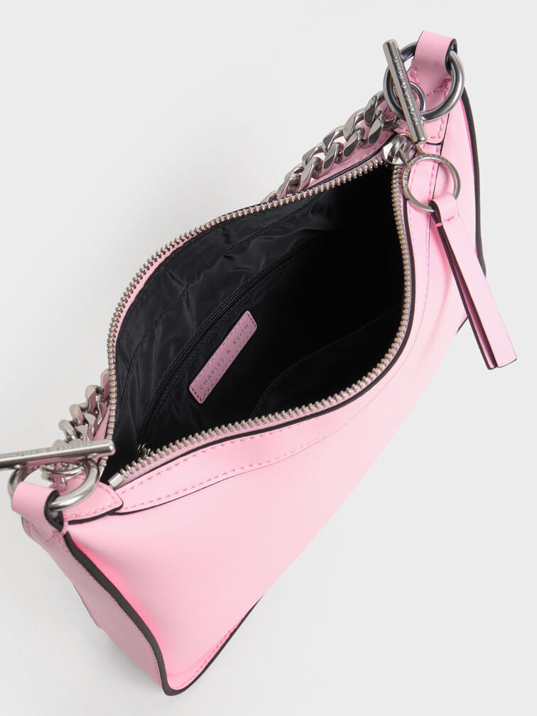 Minta Chain-Link Hobo Bag, Pink, hi-res