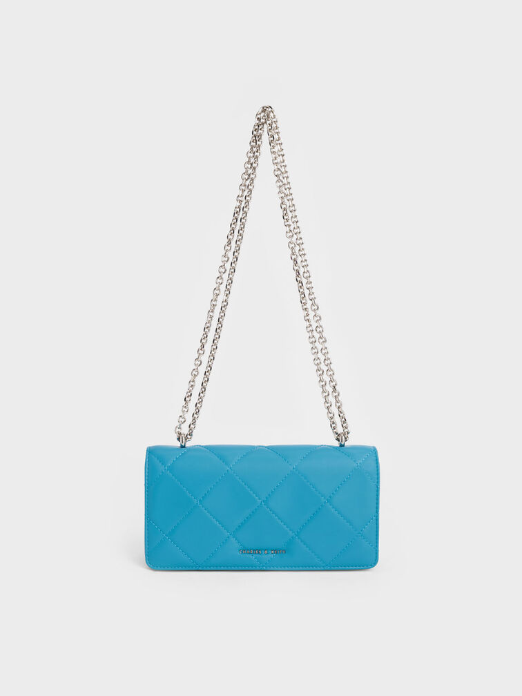 Cerulean Paffuto Chain Handle Quilted Long Wallet - CHARLES & KEITH US