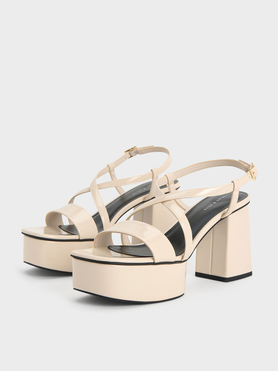 Cream platform cheap sandals