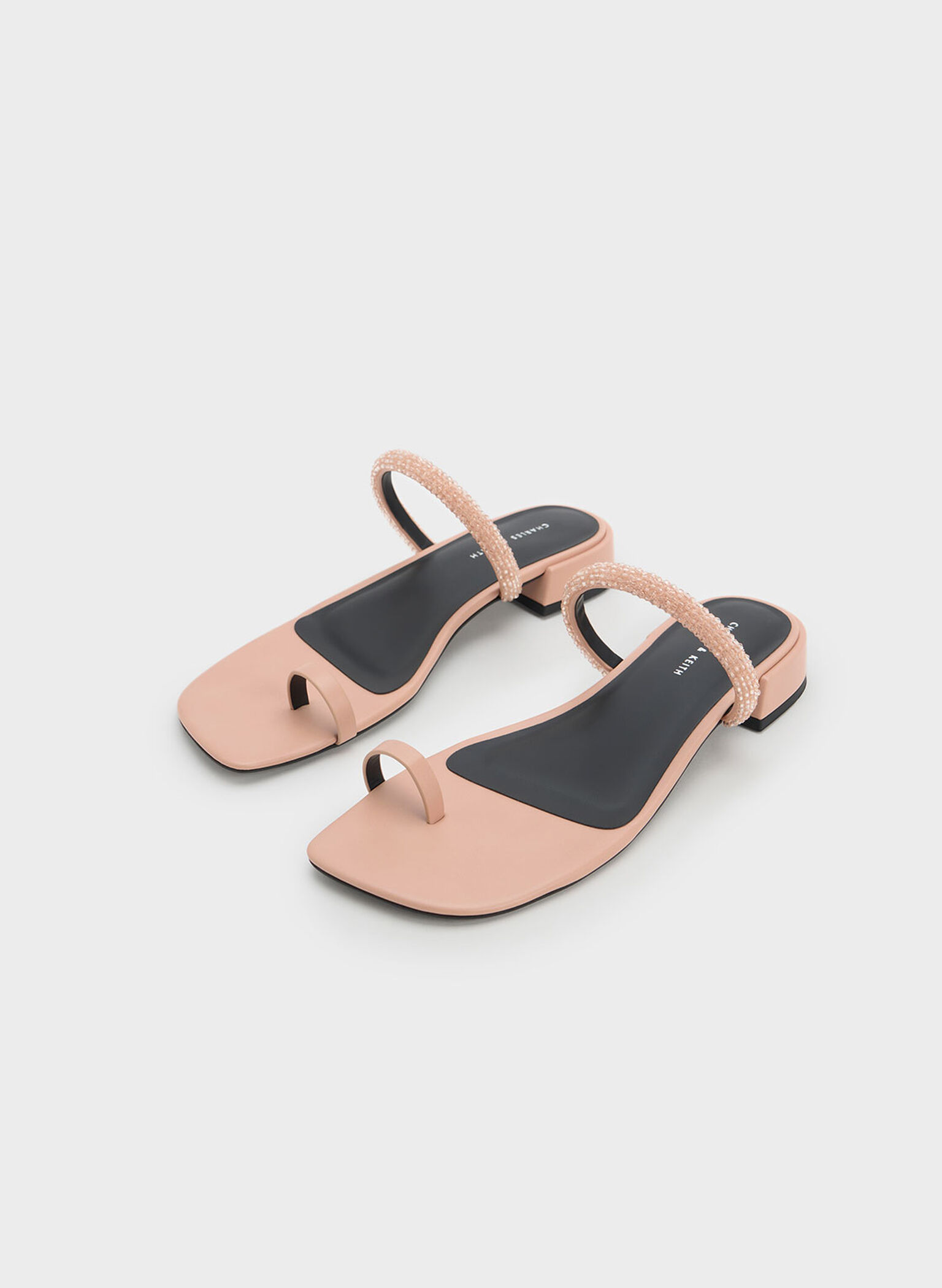 Beaded Toe-Ring Sandals, Nude, hi-res