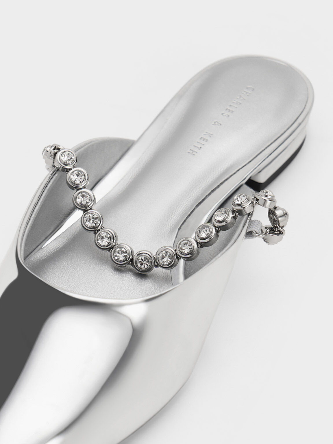 Flat silver mules outlet