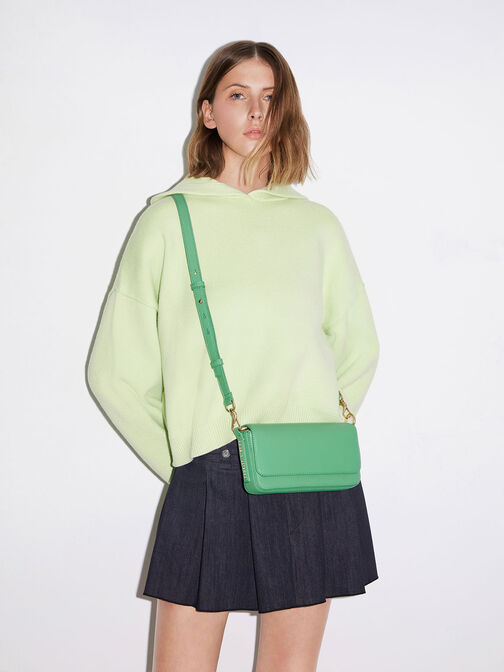 Catena Front Flap Bag, Green, hi-res