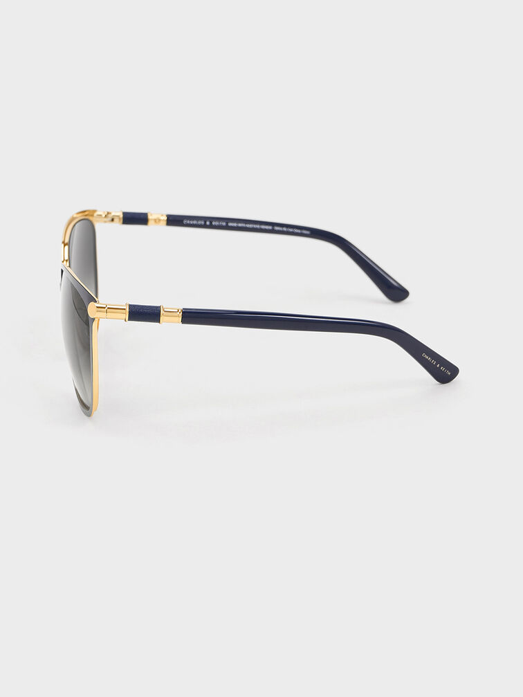 Ophelia Oversized Square Sunglasses, Navy, hi-res