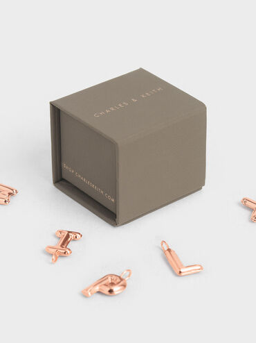 Alphabet 'E' Charm, Rose Gold, hi-res