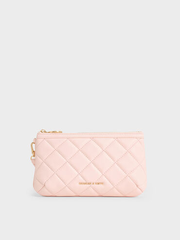 Cressida Quilted Wristlet, Pink, hi-res