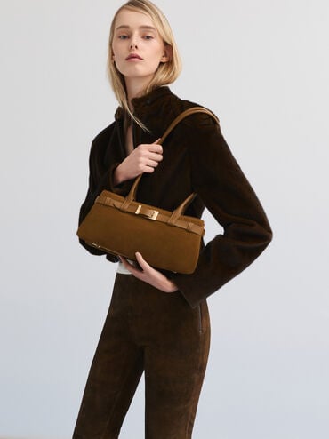 Jody 麂皮肩背包, 暖紅棕, hi-res