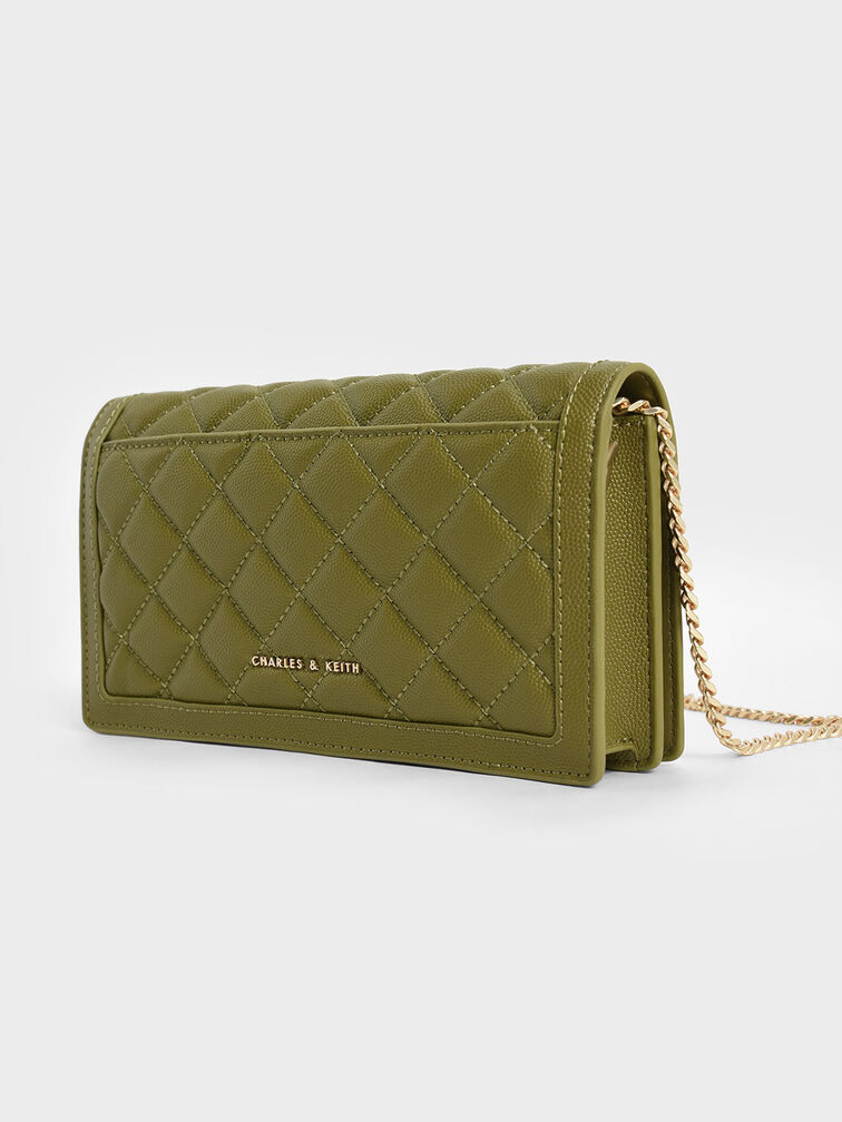Micaela Quilted Long Wallet, Avocado, hi-res