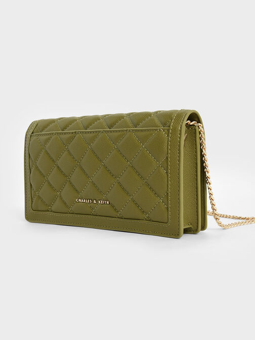 Micaela Quilted Long Wallet, Avocado, hi-res