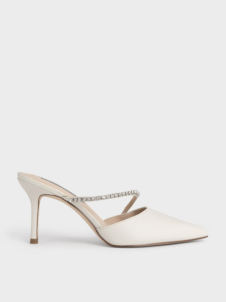 Charles & Keith Women's Gem-Encrusted Stiletto Mules