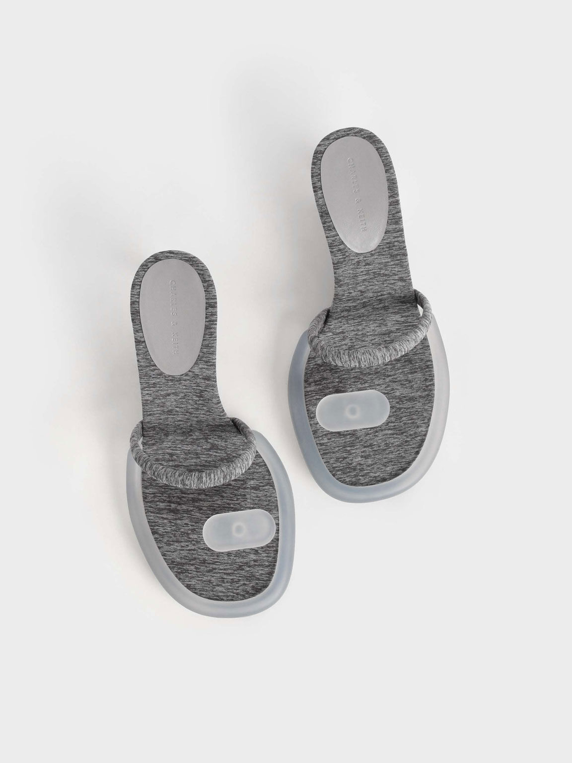 Electra Recycled Polyester Heeled Thong Sandals, Light Grey, hi-res