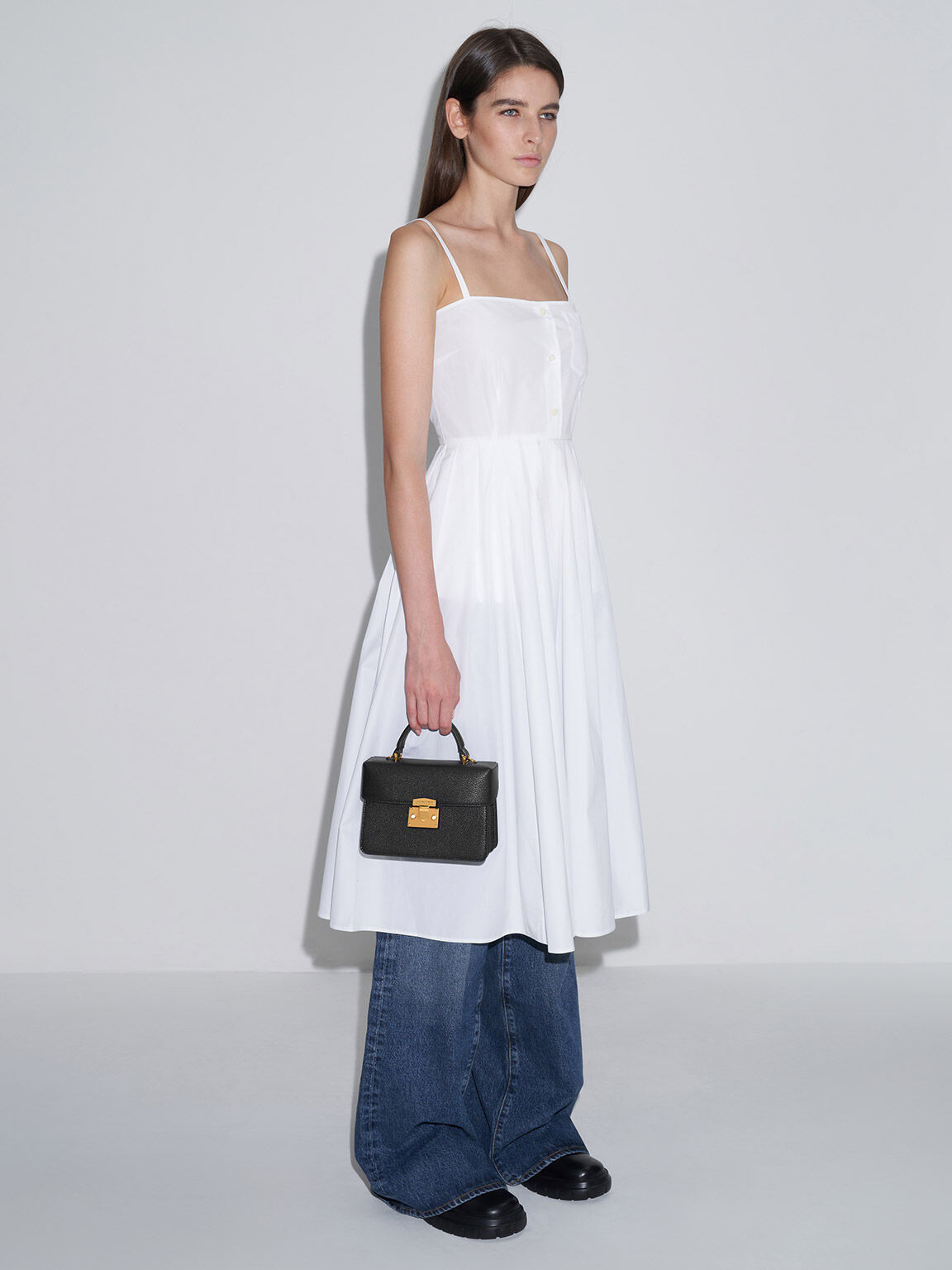 Classic Push-Lock Top Handle Bag, Negro, hi-res