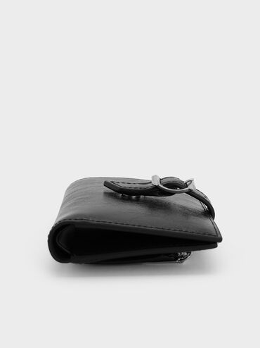 Cartera Bryna con detalles metálicos, Noir, hi-res