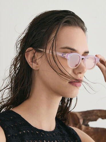 Girls' Gabine Sunglasses, Jelly Pink, hi-res