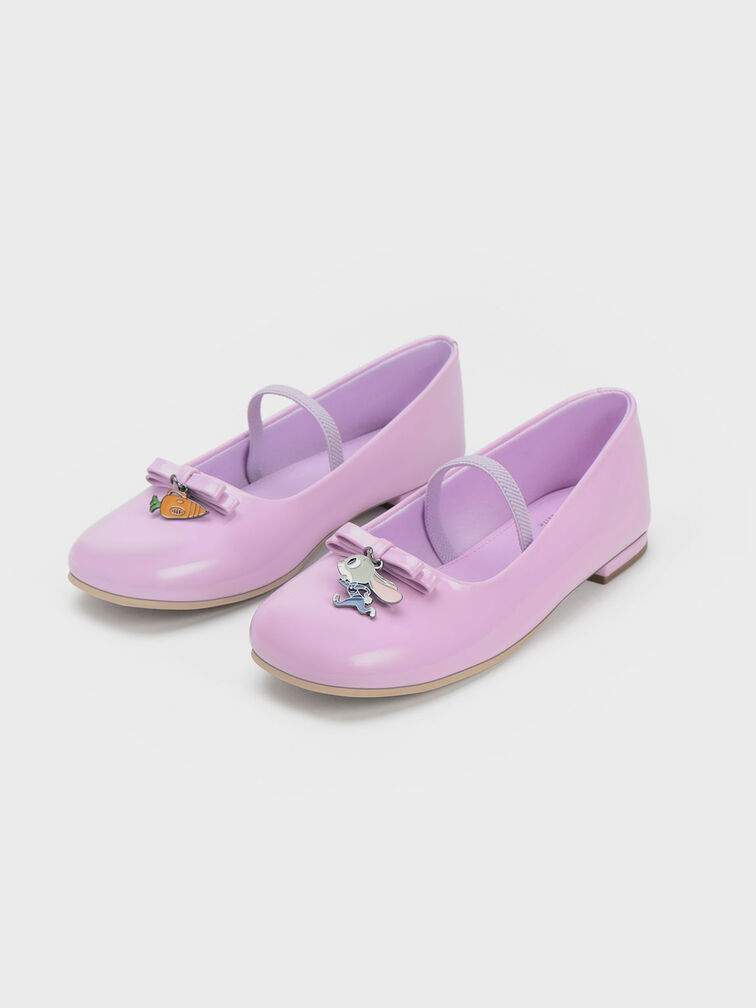 Girls' Judy Hopps Patent Ballerinas, Lilac, hi-res