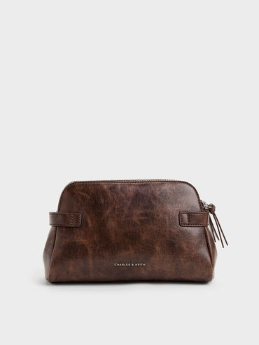 Nellie Heart-Charm Shoulder Bag, Distressed Coffee, hi-res