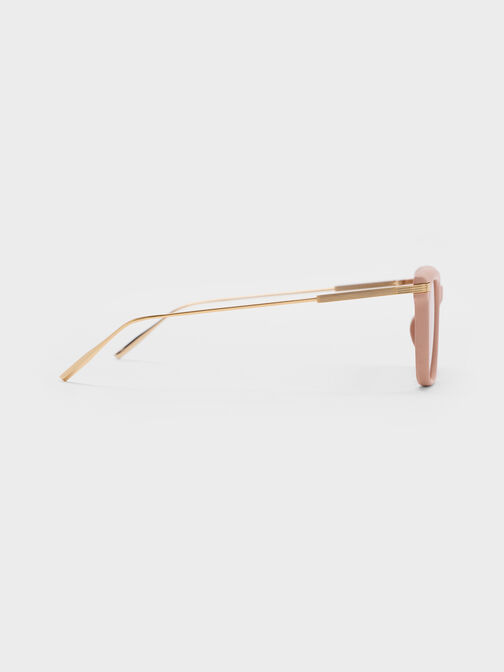 Aura Recycled Acetate Rectangular Sunglasses, Pink, hi-res