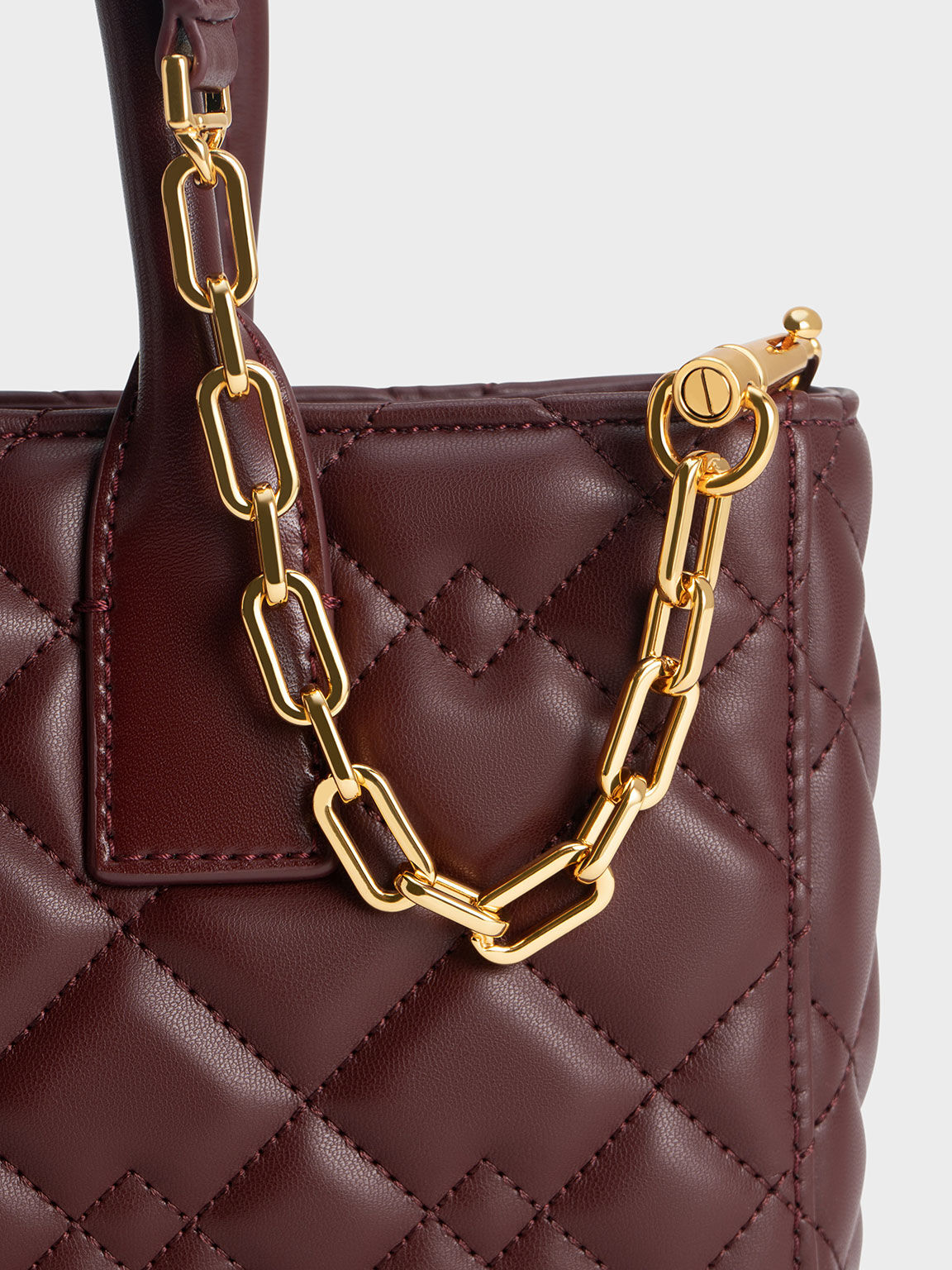 Nezu Quilted Tote Bag, Dark Chocolate, hi-res