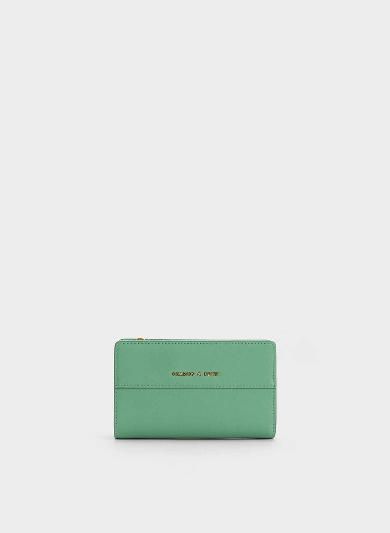 Green Snap Button Small Wallet - CHARLES & KEITH CA