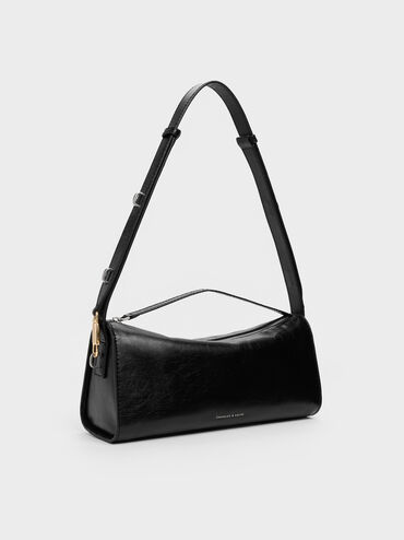 Delfina Elongated Shoulder Bag, Noir, hi-res