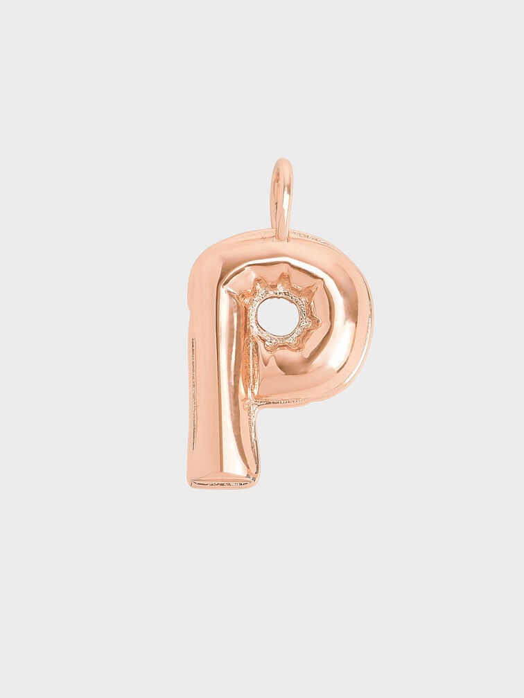 Alphabet 'P' Charm, Rose Gold, hi-res