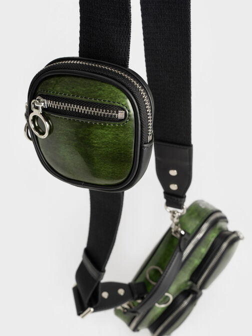 Multi-Pouch Crossbody Bag, Green, hi-res