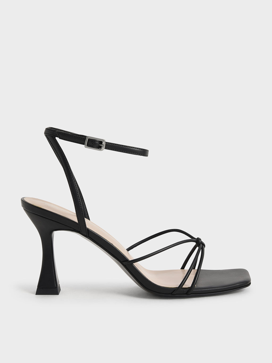 black medium heel sandals
