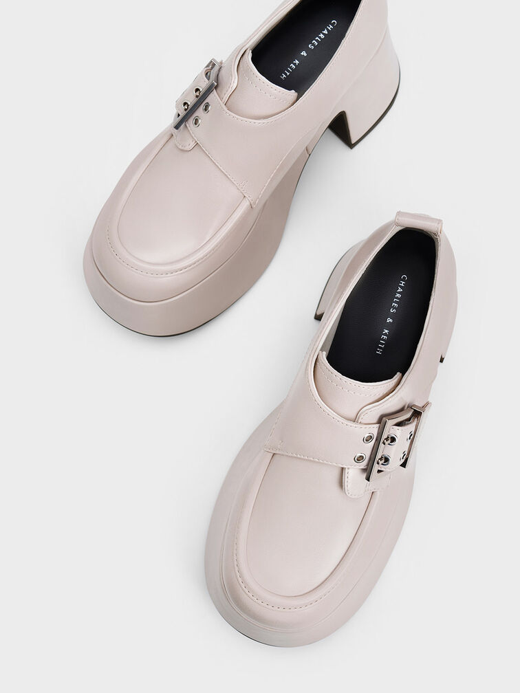 Rubina 厚底方釦樂福鞋, 淺灰色, hi-res