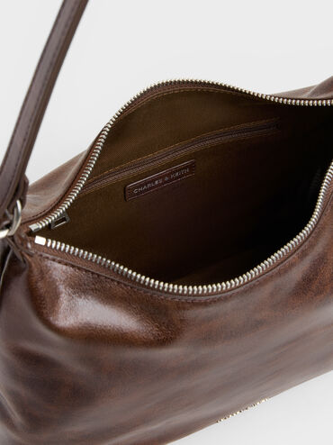 Atwood Chain Convertible Hobo Bag, Distressed Coffee, hi-res