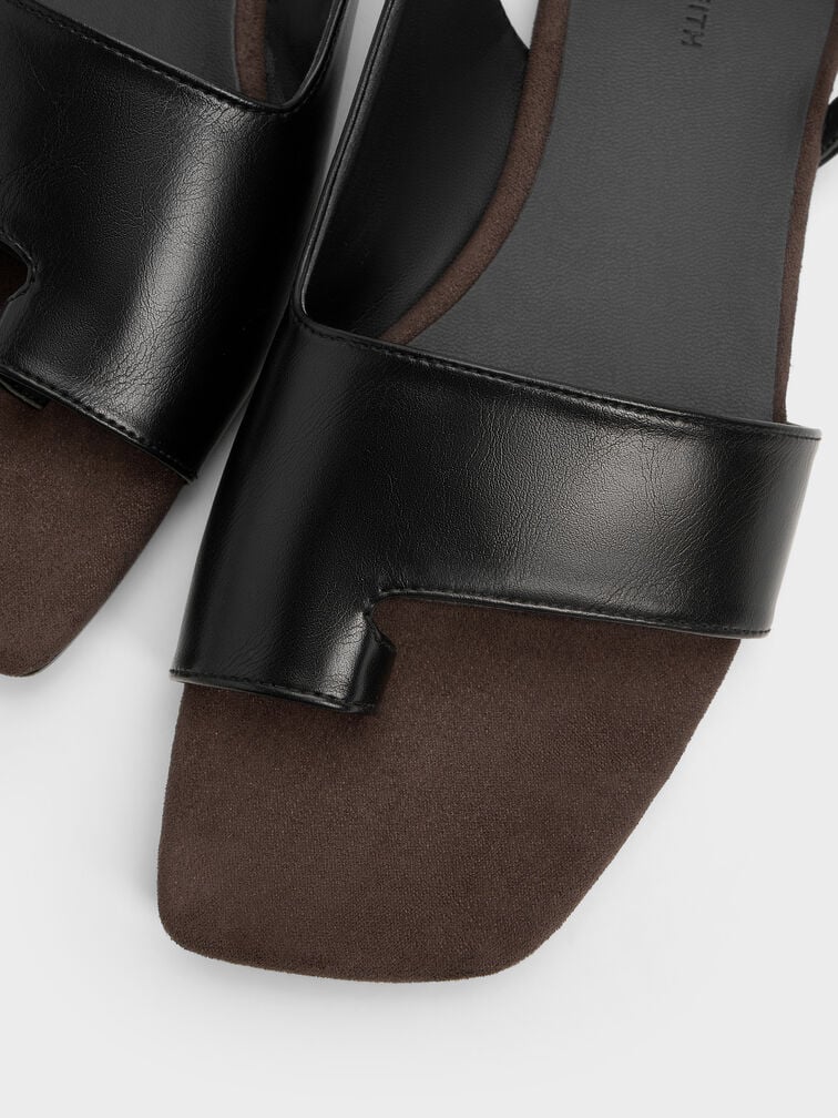 Toe-Ring Slingback Sandals, Black, hi-res