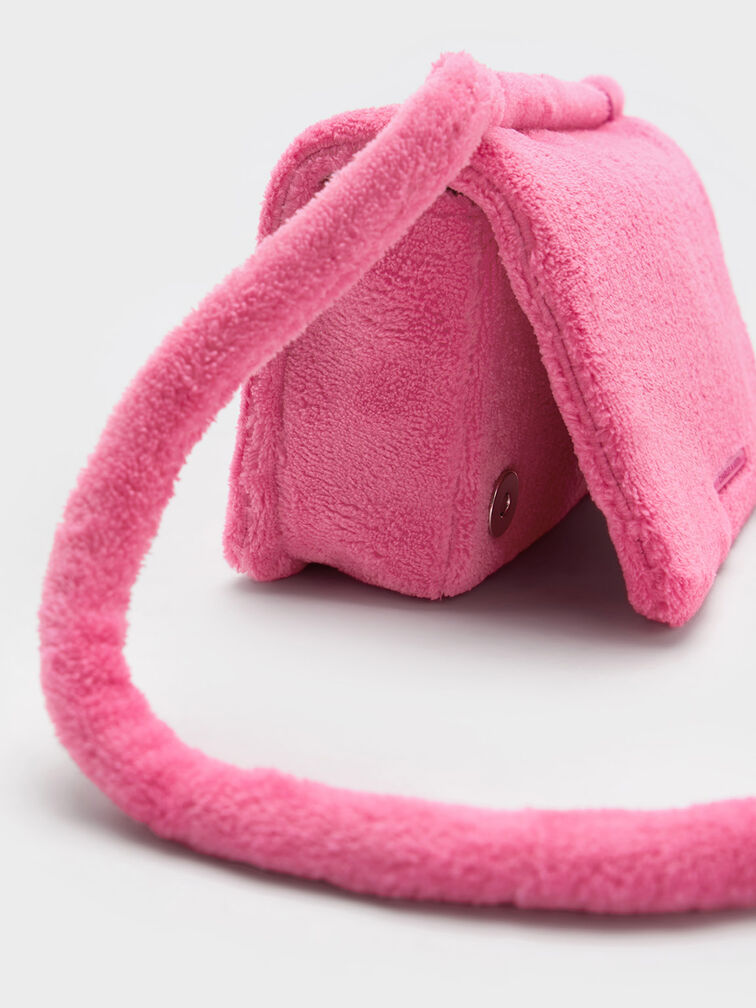 Loey 毛巾布肩背包, 粉紅色, hi-res
