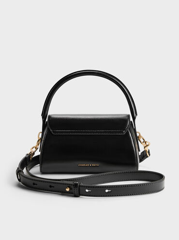 Kaila Front Flap Top Handle Bag, Black, hi-res