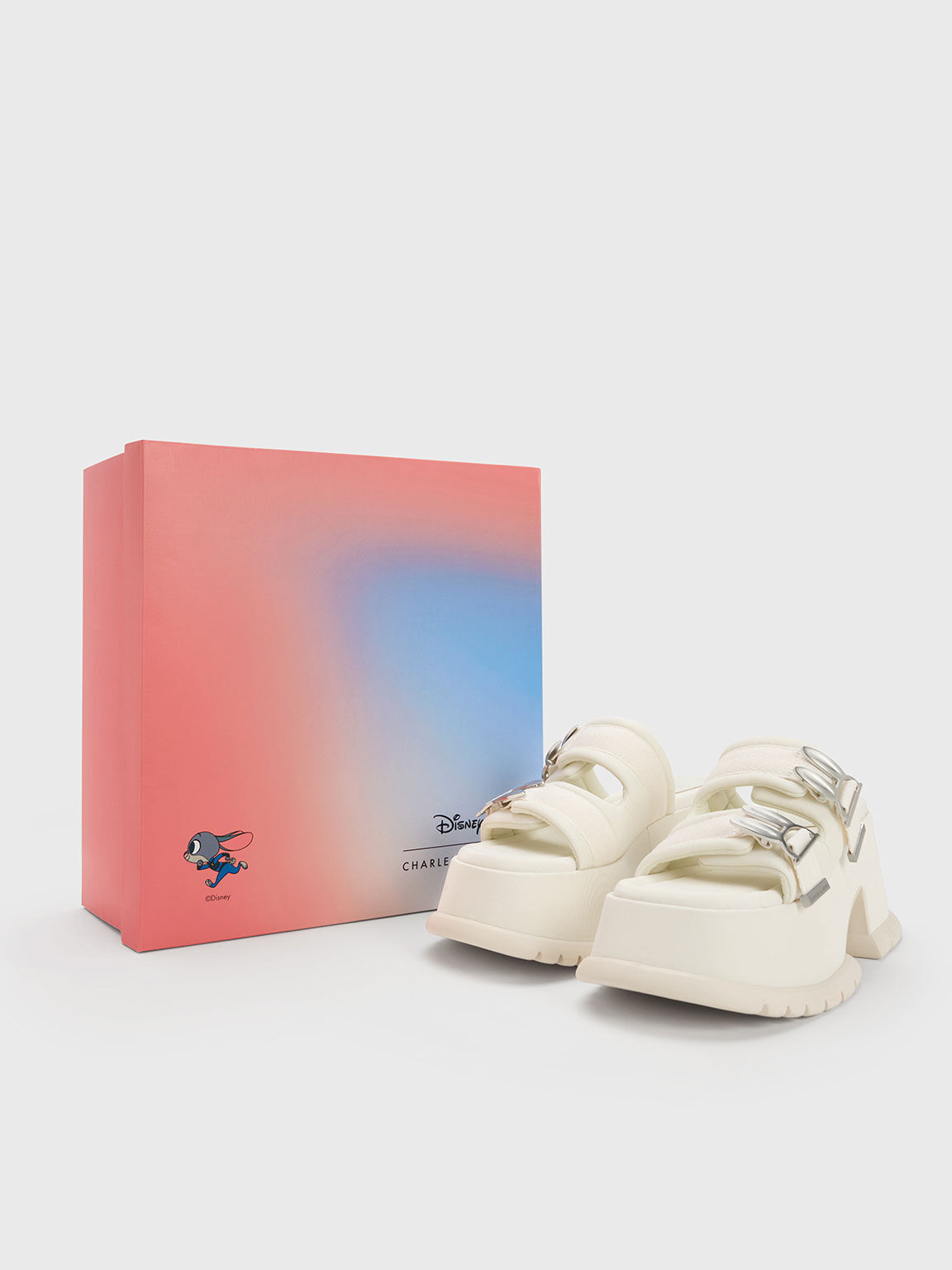 Judy Hopps Metallic Accent Wedge Mules, Chalk, hi-res