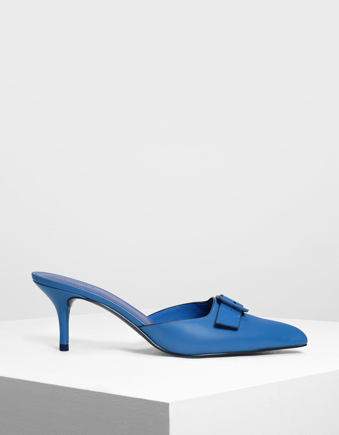 blue kitten heel sandals
