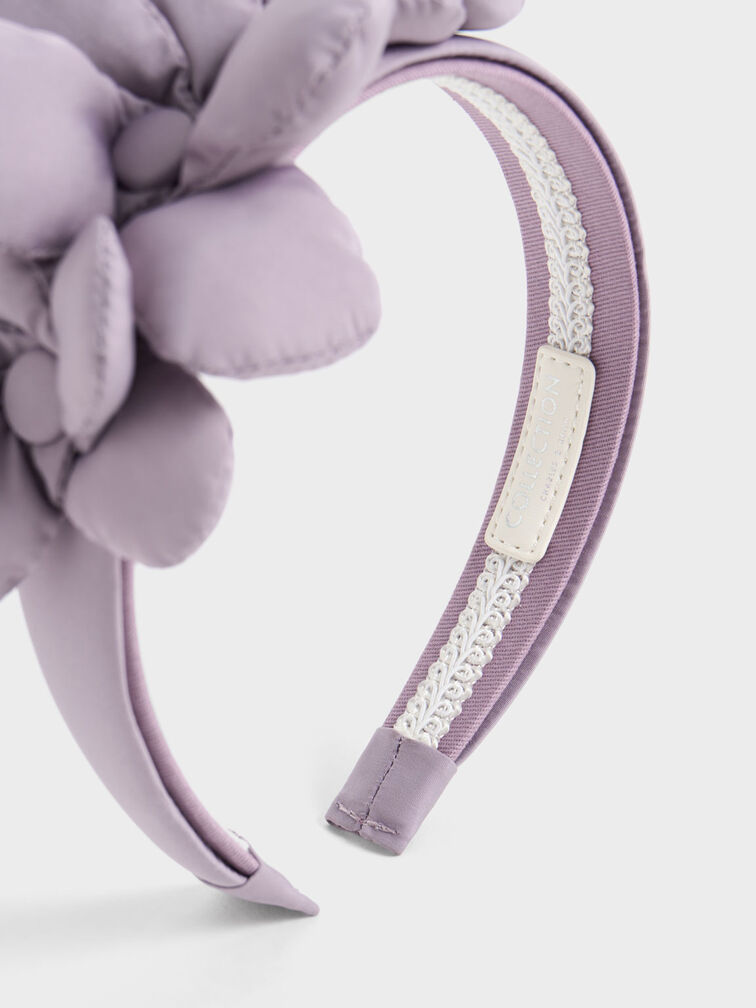 Flower-Embellished Hair Band, Lilac, hi-res