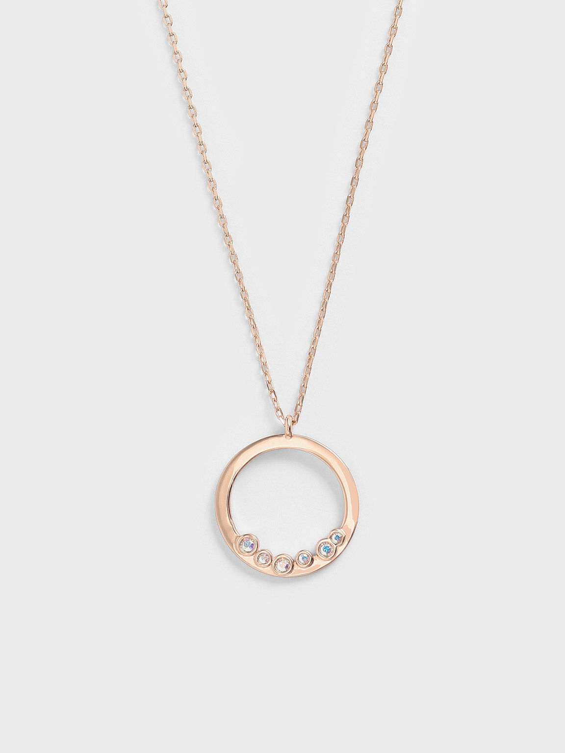 Rose Gold Swarovski Crystal Studded Pendant Necklace CHARLES
