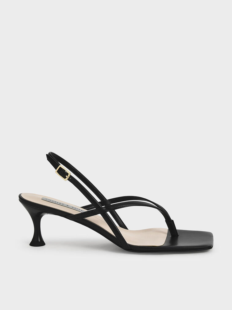 Black Slingback Thong Sandals - CHARLES & KEITH US