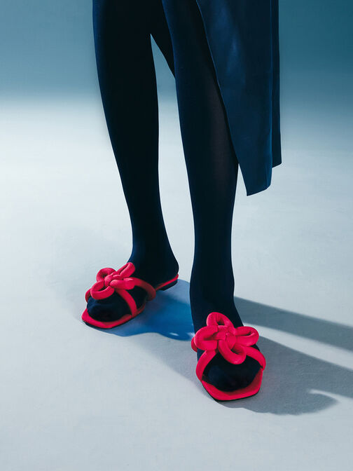 Sandalias con nudo de trébol, Rojo, hi-res